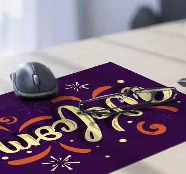 Tappetino mouse personalizzabile benvenuto testo elegante - TenStickers