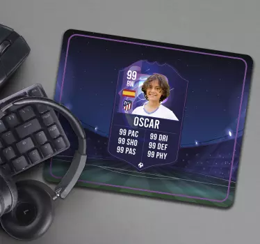 Poggiapolso mouse gaming carta del giocatore di calcio - TenStickers