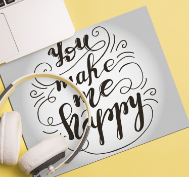 Tappetino mouse con frase arte del messaggio gioioso - TenStickers