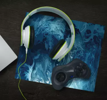 Mouse pad originale Onde acquerello toni blu - TenStickers