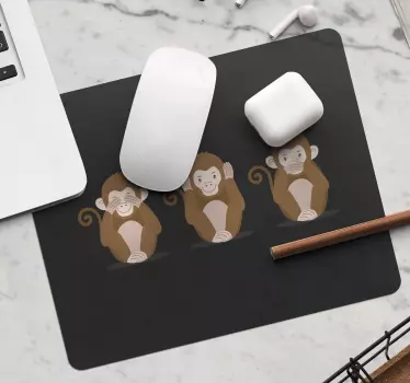 Mouse pad originale Tre scimmie emoji - TenStickers
