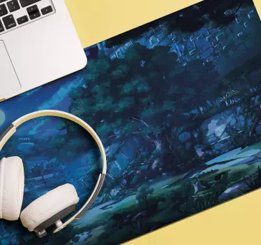 Tappetino mouse anime foresta crepuscolare serena - TenStickers