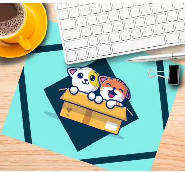 Tappetino mouse anime gattini carini che giocano - TenStickers