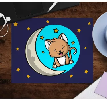 Tappetino mouse anime gatto carino luna - TenStickers