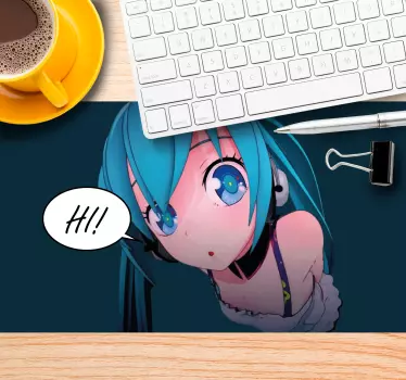 Tappetino mouse anime saluto personaggi anime - TenStickers