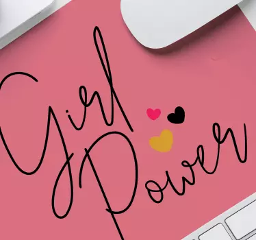 Tappetino mouse con frase Rosa di potere della ragazza - TenStickers