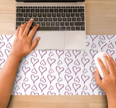 Tappetino mouse con motivi e texture a cuori - TenStickers