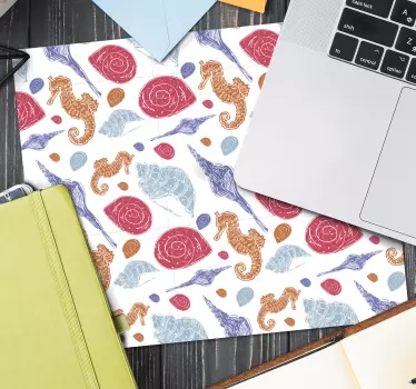 Tappetino mouse con motivi e texture cavalluccio marino - TenStickers