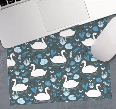 Tappetino mouse con motivi e texture cigni tra le foglie - TenStickers