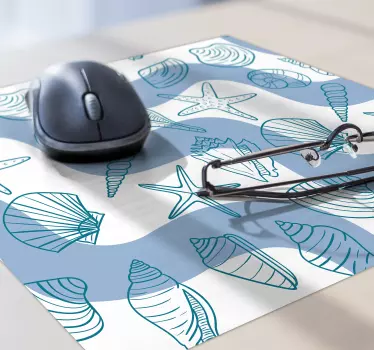 Tappetino mouse con motivi e texture con conchiglie - TenStickers