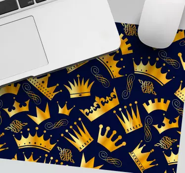 Tappetino mouse con motivi e texture corone d'oro - TenStickers