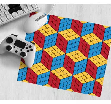 Tappetino mouse con motivi e texture cubi 3d colorati - TenStickers