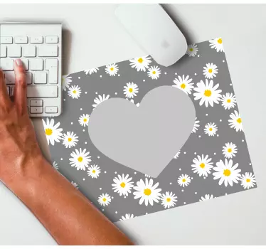 Tappetino mouse con motivi e texture cuori di margherita - TenStickers