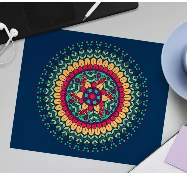 Tappetino mouse con motivi e texture design mandala colorato - TenStickers