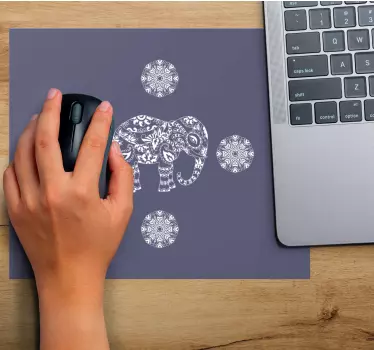 Tappetino mouse con motivi e texture elefante ornato - TenStickers