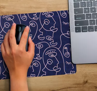 Tappetino mouse con motivi e texture faccette lineari - TenStickers