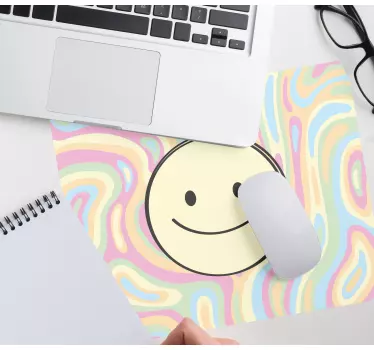 Tappetino mouse con motivi e texture faccia smiley astratta - TenStickers