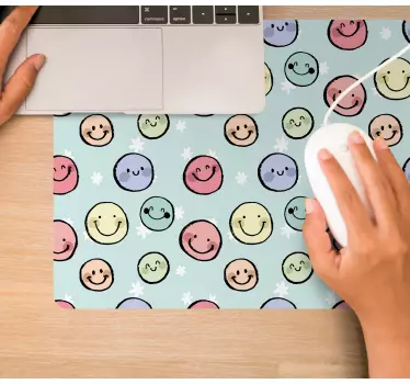 Tappetino mouse con motivi e texture faccine sorridenti - TenStickers