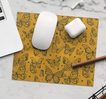 Tappetino mouse con motivi e texture farfalle - TenStickers