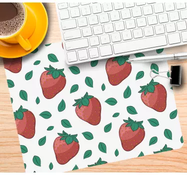 Tappetino mouse con motivi e texture foglie di fragola - TenStickers