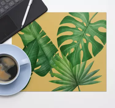 Tappetino mouse con motivi e texture foglie tropicali - TenStickers