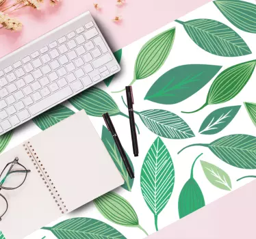 Tappetino mouse con motivi e texture foglie verdi - TenStickers