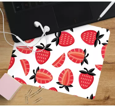 Tappetino mouse con motivi e texture fragola stilizzata - TenStickers