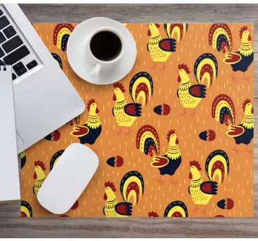 Tappetino mouse con motivi e texture gallo colorato - TenStickers
