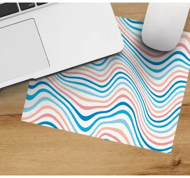 Tappetino mouse con motivi e texture linee colorate ondulate - TenStickers