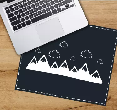 Tappetino mouse con motivi e texture montagne e nuvole - TenStickers
