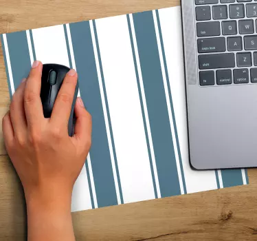 Tappetino mouse con motivi e texture a righe blu e bianche - TenStickers