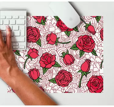 Tappetino mouse con motivi e texture motivo fiori di rosa - TenStickers