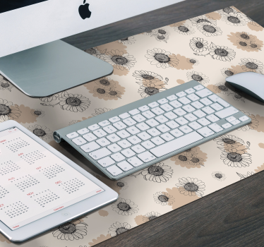 Tappetino mouse con motivi e texture motivo floreale beige - TenStickers