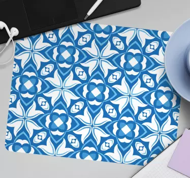 Tappetino mouse con motivi e texture motivo floreale blu - TenStickers