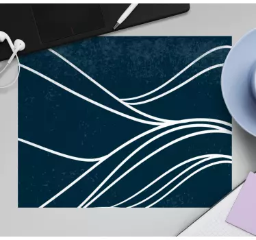 Tappetino mouse con motivi e texture onde bianche eleganti - TenStickers