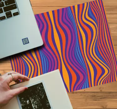 Tappetino mouse con motivi e texture onde vibranti - TenStickers