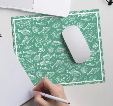 Tappetino mouse con motivi e texture pesci e creature marine - TenStickers