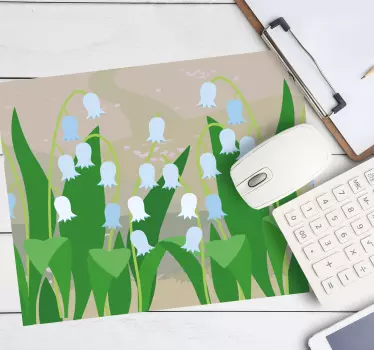 Tappetino mouse con motivi e texture scena verde floreale - TenStickers