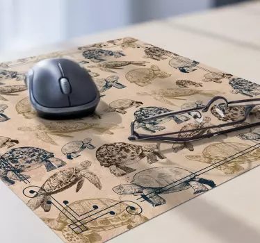 Tappetino mouse con motivi e texture schizzi di tartaruga - TenStickers