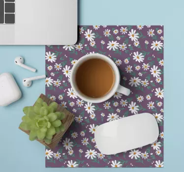 Tappetino mouse con motivi e texture sfondo floreale viola - TenStickers