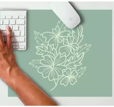 Tappetino mouse con motivi e texture simbolo foglia floreale - TenStickers