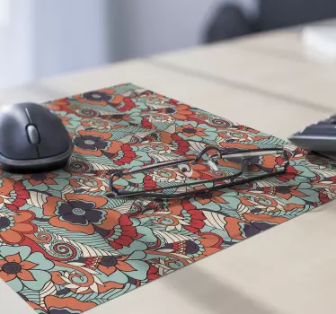 Tappetino mouse con motivi e texture stile astratto floreale - TenStickers