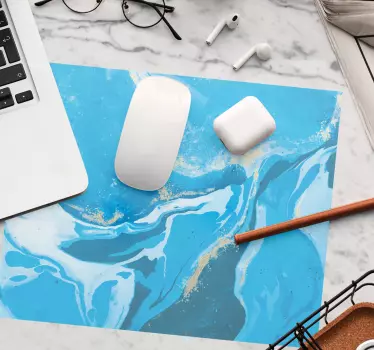 Tappetino mouse con motivi e texture vortice blu elegante - TenStickers