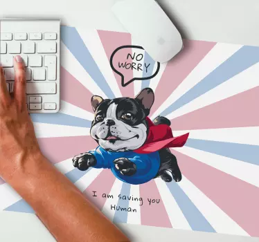 Tappetino mouse gaming cane supereroe giocoso - TenStickers