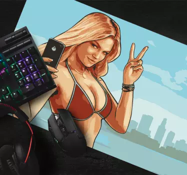 Tappetino mouse gaming gesto di personaggio giocoso - TenStickers