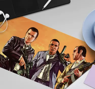 Tappetino mouse gaming tre personaggi in stallo - TenStickers