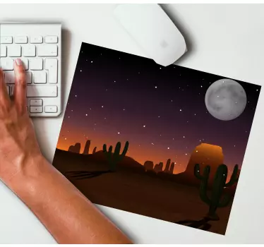 Tappetino mouse mappamondo cielo notturno del deserto - TenStickers
