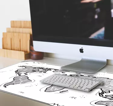 Tappetino mouse mappamondo contorno artistico del mondo - TenStickers
