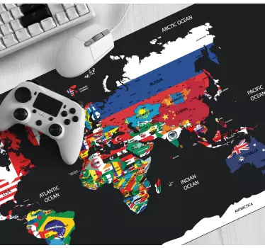 Tappetino mouse mappamondo illustrazione globale vivace - TenStickers