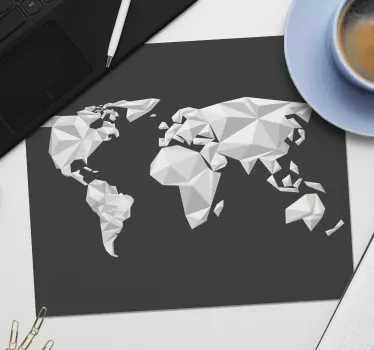Tappetino mouse mappamondo mappa del mondo poligonale - TenStickers